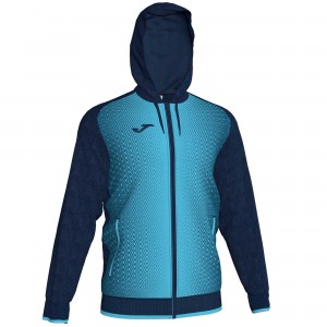 Joma Jacket Hooded Supernova fluor Turq Erkek Eşofman Lacivert | 78NFHZXUS