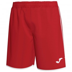 Joma Liga Short Erkek Pantolon Kırmızı Beyaz | 12YCWFZXT