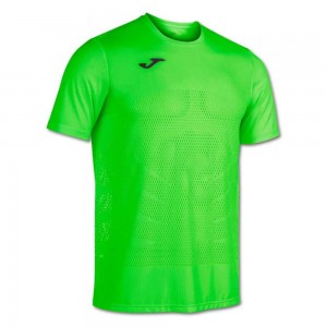 Joma Marathon Short Sleeve T-shirt Fluor Erkek Tişört Yeşil | 95XQWOPVU