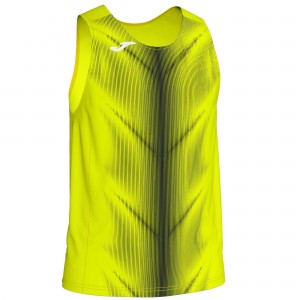 Joma Olimpia T-shirt Fluor Sleeveless Erkek Tişört Sarı Siyah | 57ANVFDWT