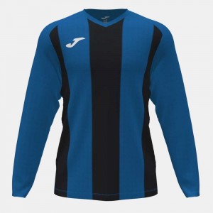 Joma Pisa Ii Long Sleeve T-shirt Erkek Tişört Kraliyet Mavisi Siyah | 35UFBGMRP