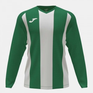 Joma Pisa Ii Long Sleeve T-shirt Erkek Tişört Yeşil Beyaz | 48TNWUMCH