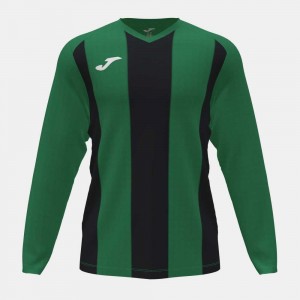 Joma Pisa Ii Long Sleeve T-shirt Erkek Tişört Yeşil Siyah | 17XVUNKML