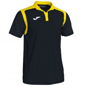 Joma Polo Champion V Fluor S/S Erkek Tişört Siyah Sarı | 90XJUBTWK