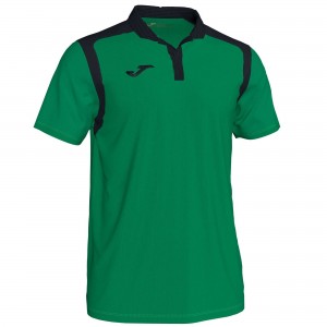 Joma Polo Champion V S/S Erkek Tişört Yeşil Siyah | 57IUEDZYG