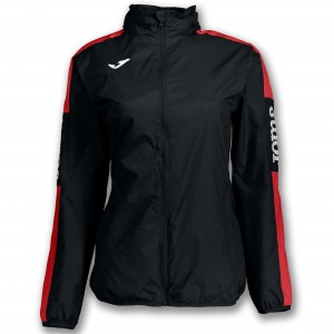 Joma Rainjacket Champion Iv Kadın Mont Siyah Kırmızı | 12DFVCNOL