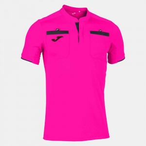 Joma Referee Short Sleeve T-shirt Fluor Erkek Tişört Pembe | 85JUZAVMG