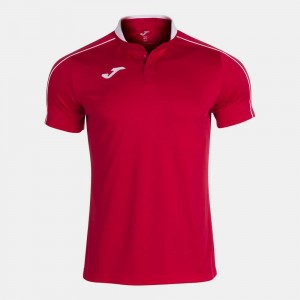 Joma Scrum Short Sleeve Polo Erkek Tişört Kırmızı | 49FPHMTXO