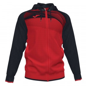 Joma Supernova Ii Hoodie Jacket Erkek Eşofman Kırmızı Siyah | 64XENMVUB