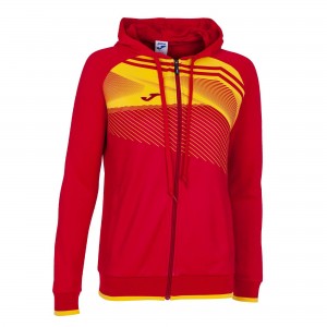 Joma Supernova Ii Hoodie Jacket Kadın Eşofman Kırmızı Sarı | 17XRNIJFB