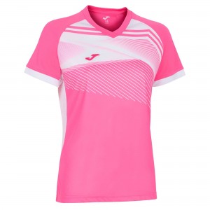 Joma Supernova Ii T-shirt Fluor S/S Kadın Tişört Pembe Beyaz | 62KLOTUJM