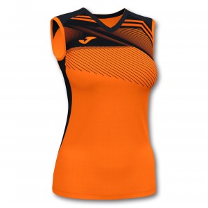 Joma Supernova Ii T-shirt Sleeveless Kadın Tişört Turuncu Siyah | 04XDUJTAH