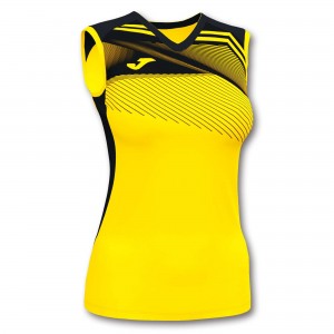 Joma Supernova Ii T-shirt Sleeveless Kadın Tişört Sarı Siyah | 63TDWMGOE