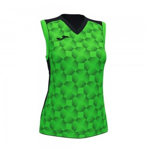 Joma Supernova Iii Sleeveless Shirt Fluor Kadın Tişört Siyah Yeşil | 75WZTCVGE