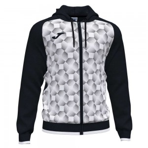 Joma Supernova Iii Zip up Hoodie Erkek Eşofman Siyah Beyaz | 59FOKWCZP