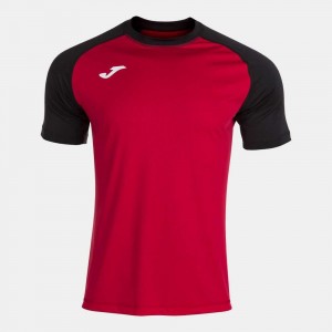 Joma Teamwork Short Sleeve T-shirt Erkek Tişört Kırmızı Siyah | 92YWFILHR