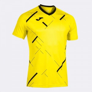 Joma Tiger Iii Short Sleeve T-shirt Erkek Tişört Sarı Siyah | 47LKRDBNG