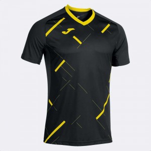 Joma Tiger Iii Short Sleeve T-shirt Erkek Tişört Siyah Sarı | 60ARPMHOG