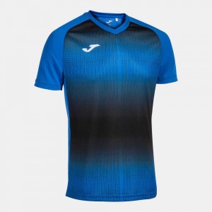 Joma Tiger V Short Sleeve T-shirt Erkek Tişört Kraliyet Mavisi Siyah | 68IZTYNPK