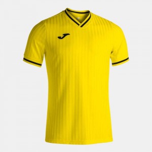 Joma Toletum Iii Short Sleeve T-shirt Erkek Tişört Sarı | 63WEZGDHC