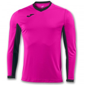 Joma T-shirt Champion Iv L/S Erkek Tişört Pembe Siyah | 61VZEFYCJ