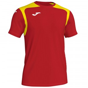 Joma T-shirt Champion V yellowy S/S Erkek Tişört Kırmızı | 95GLIBUWF