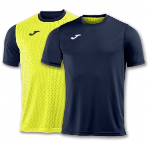 Joma T-shirt Combi Reversible S/S Erkek Tişört Lacivert Sarı | 08KHVCXOP