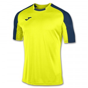 Joma T-shirt Essential Fluor S/S Erkek Tişört Sarı Lacivert | 64GWCERVJ