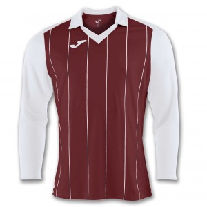 Joma T-shirt Grada L/S Erkek Tişört Bordo Beyaz | 54KTFIUQE