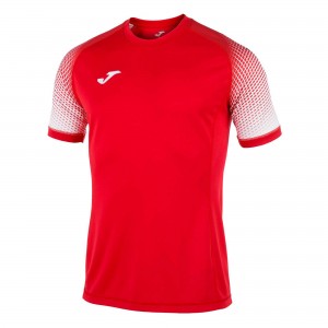 Joma Tshirt Hispa S/S Erkek Tişört Kırmızı Beyaz | 42UPJKZIT