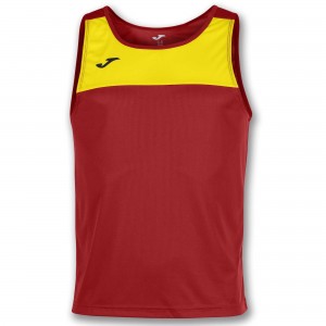 Joma T-shirt Race Sleeveless Erkek Tişört Kırmızı Sarı | 46VUEGPOT