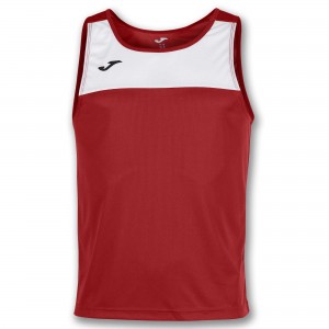 Joma T-shirt Race Sleeveless Erkek Tişört Kırmızı Beyaz | 70VECBGQT