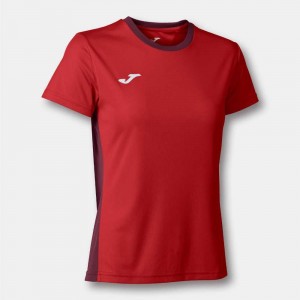 Joma Winner Ii Short Sleeve T-shirt Kadın Tişört Kırmızı | 06DJIWESH