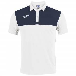 Joma Winner Polo S/S Erkek Tişört Beyaz Lacivert | 58UKDSFZA