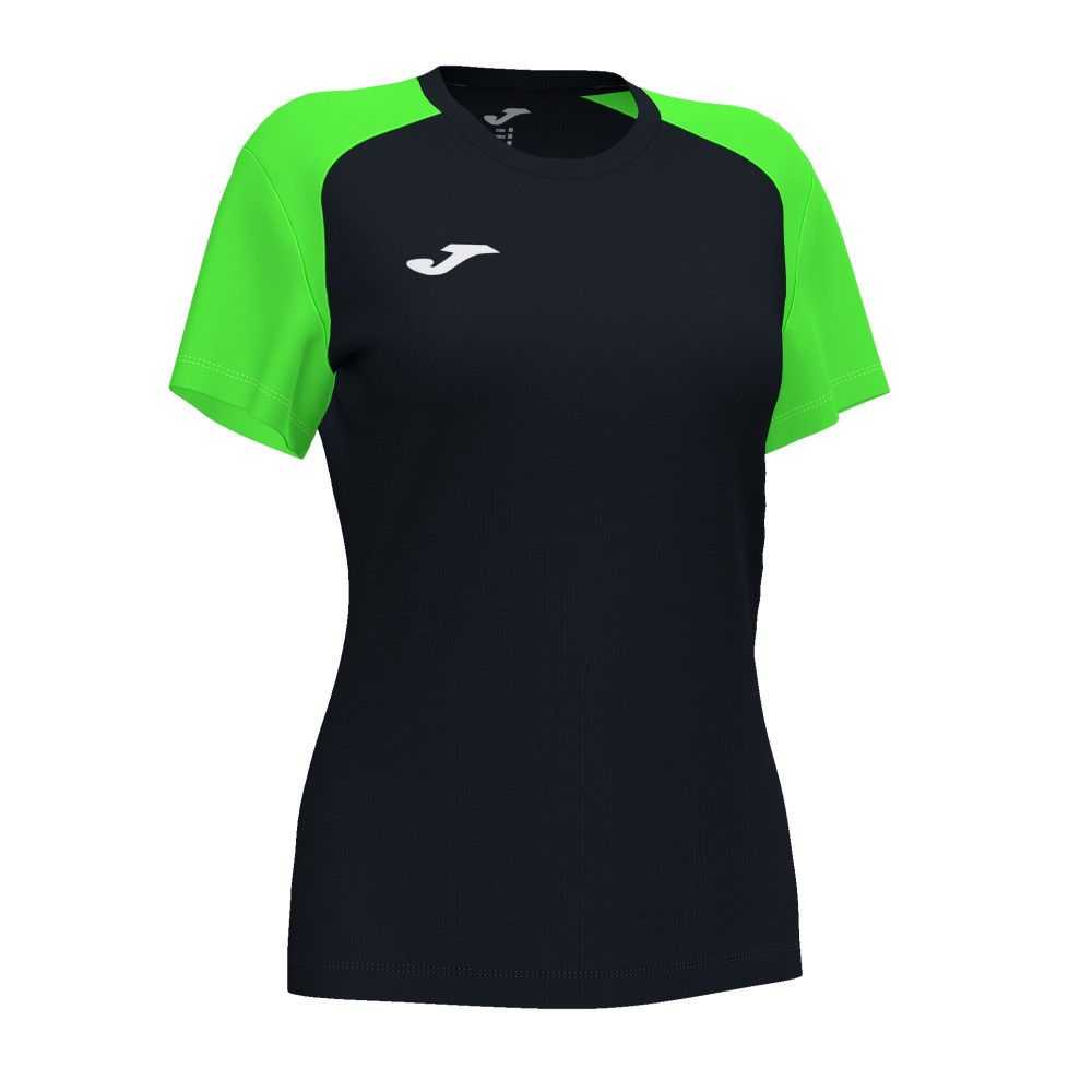 Joma Academy Iv Short Sleeve T-shirt Fluor Kadın Tişört Siyah Yeşil | 48GFEUMPA