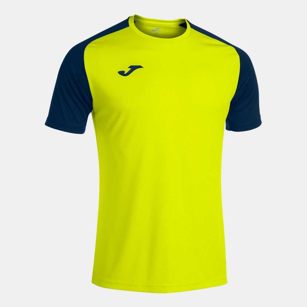 Joma Academy Iv Short Sleeve T-shirt Fluor Erkek Tişört Sarı Lacivert | 07YFPNBMT