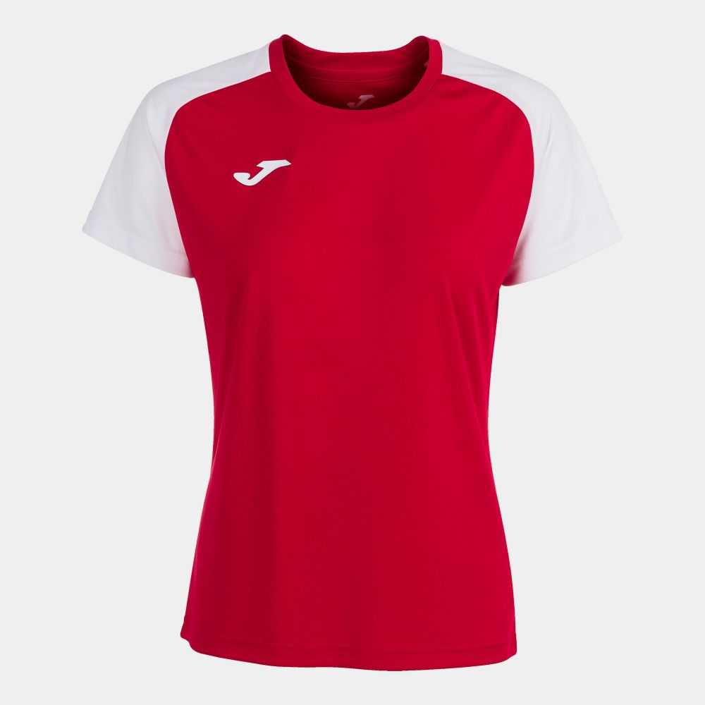 Joma Academy Iv Short Sleeve T-shirt Kadın Tişört Kırmızı Beyaz | 74TSRXAEL