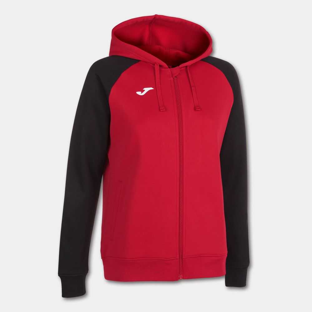 Joma Academy Iv Zip up Hoodie Kadın Eşofman Kırmızı Siyah | 47WIFMQUO