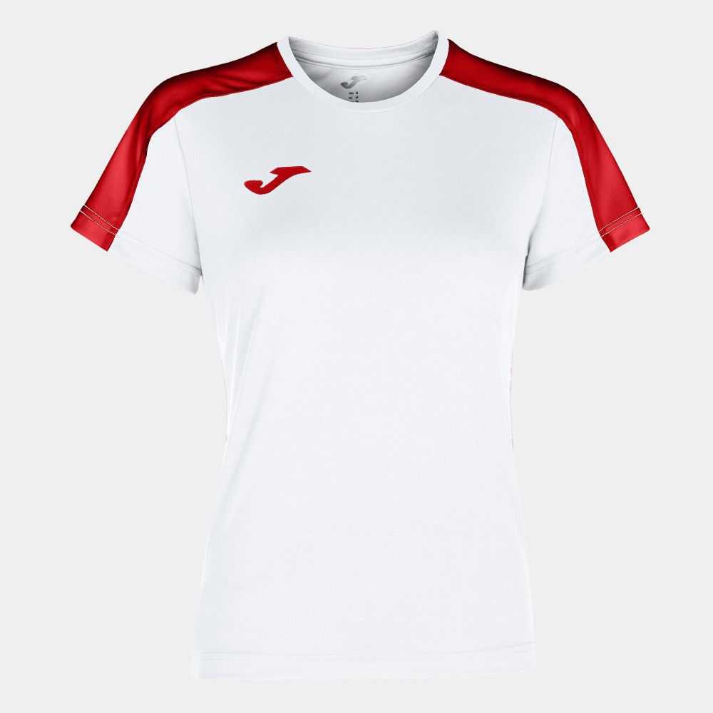 Joma Academy Short Sleeve T-shirt Kadın Tişört Beyaz Kırmızı | 20SYUOTKR