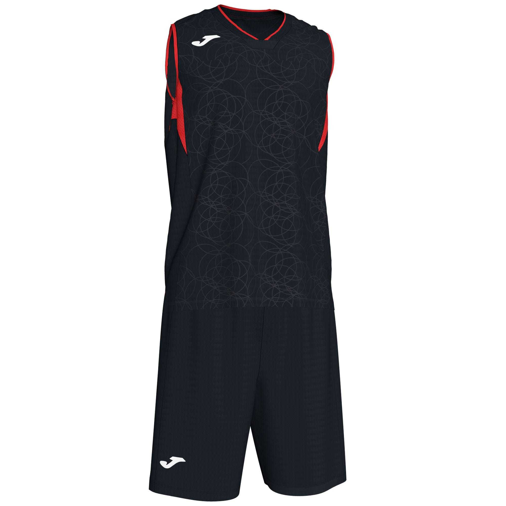 Joma Campus Set Basket Sleeveless Erkek Setler Siyah Kırmızı | 68BCQGAHE