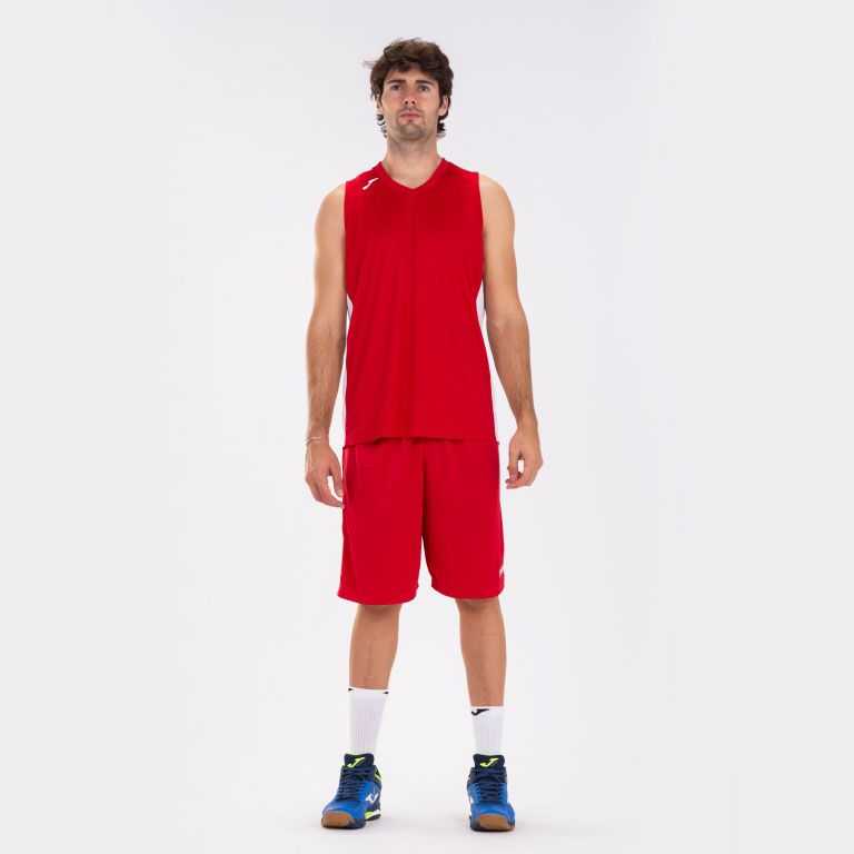 Joma Cancha Iii T-shirt Sleeveless Erkek Tişört Kırmızı Beyaz | 81ZNOYCPI