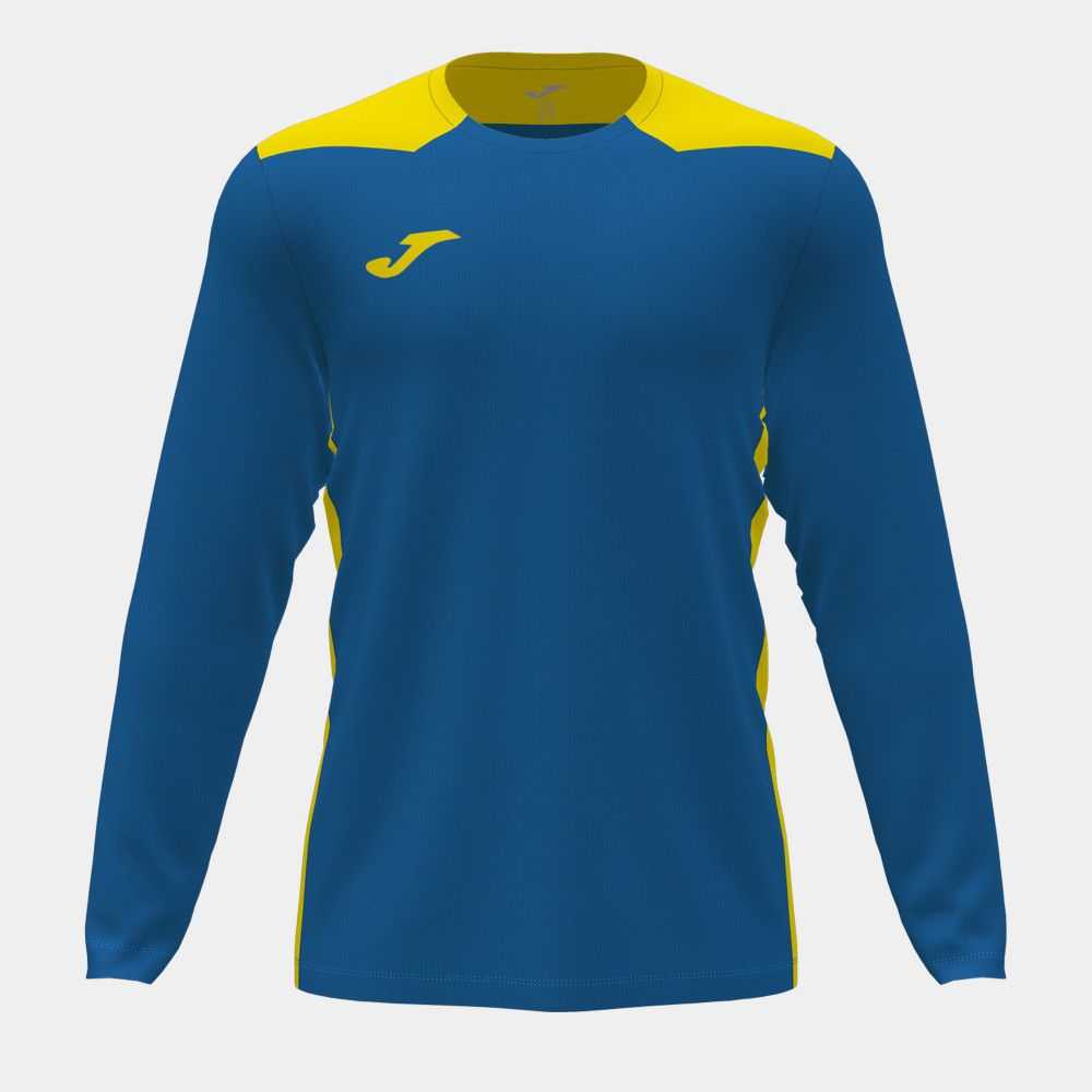 Joma Championship Vi Long Sleeve T-shirt Erkek Tişört Kraliyet Mavisi Sarı | 71JTFABES