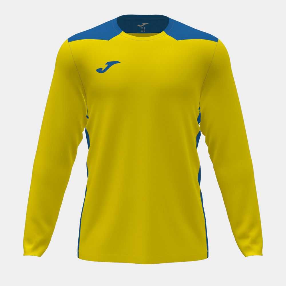 Joma Championship Vi Long Sleeve T-shirt Erkek Tişört Sarı Kraliyet Mavisi Mavi | 93FMYNQHW