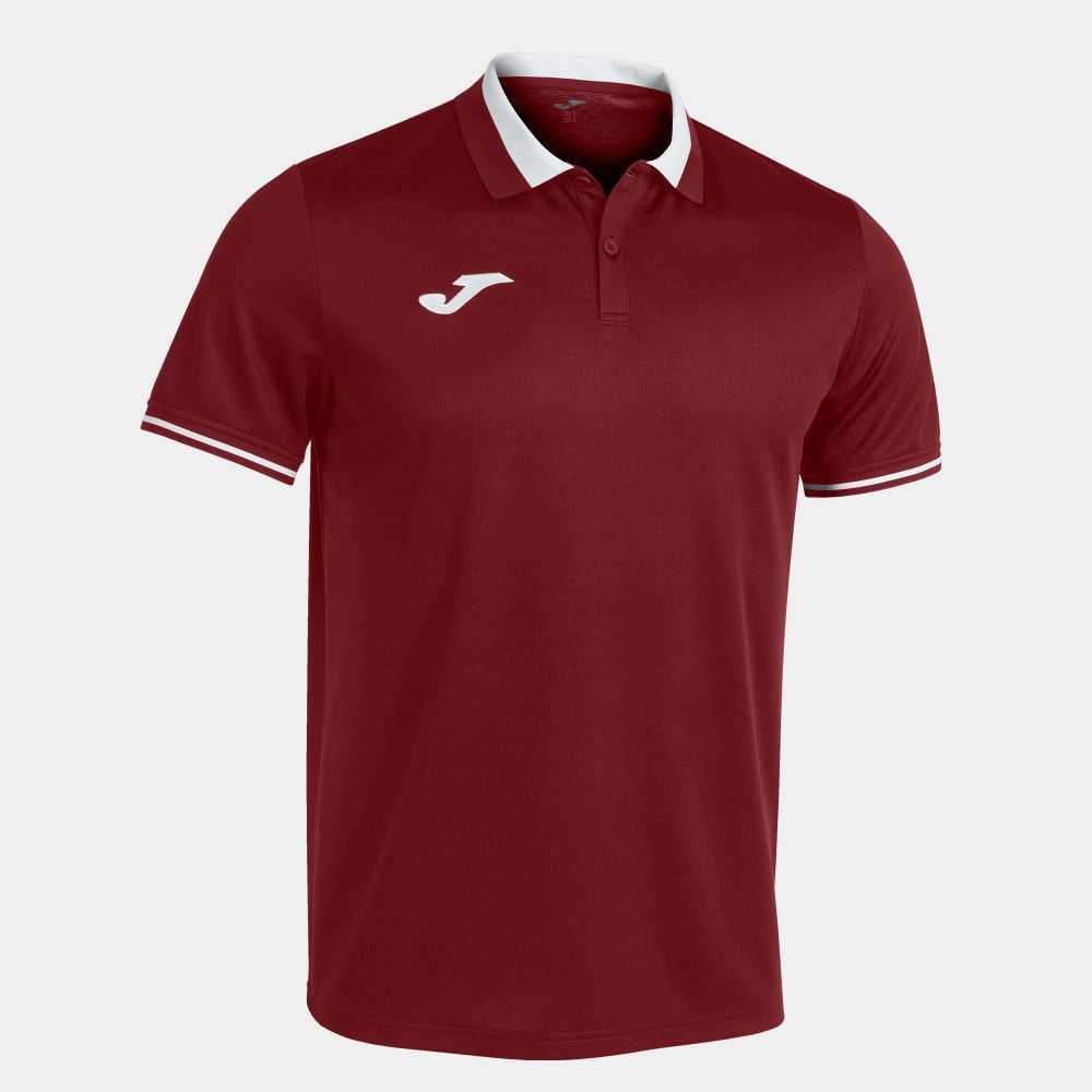 Joma Championship Vi Short Sleeve Polo Erkek Tişört Bordo Beyaz | 92YXOBZCF