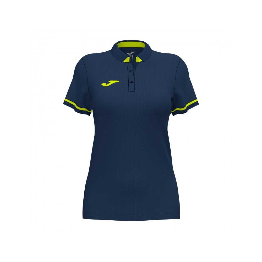 Joma Championship Vi Short Sleeve Polo Fluor Kadın Tişört Lacivert Sarı | 64CJMTQSN