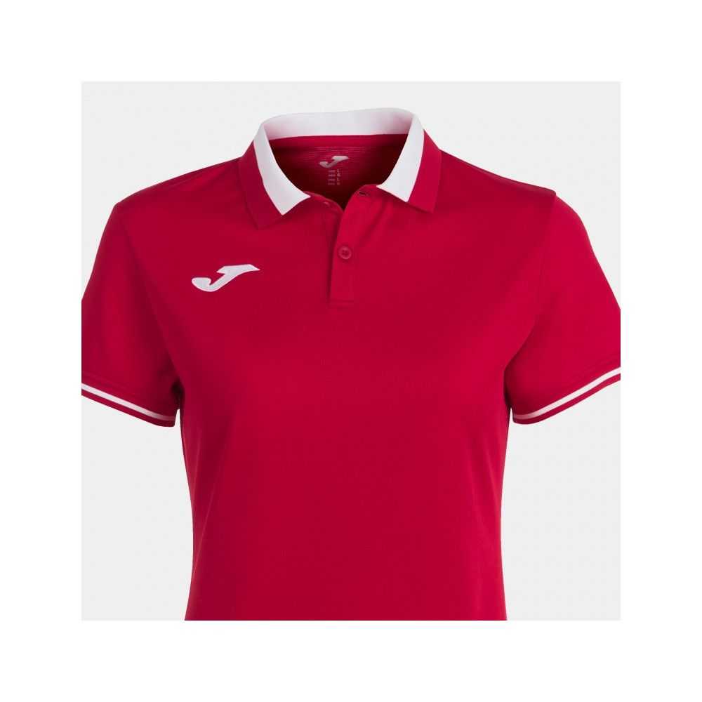 Joma Championship Vi Short Sleeve Polo Kadın Tişört Kırmızı Beyaz | 39BPDJSZI