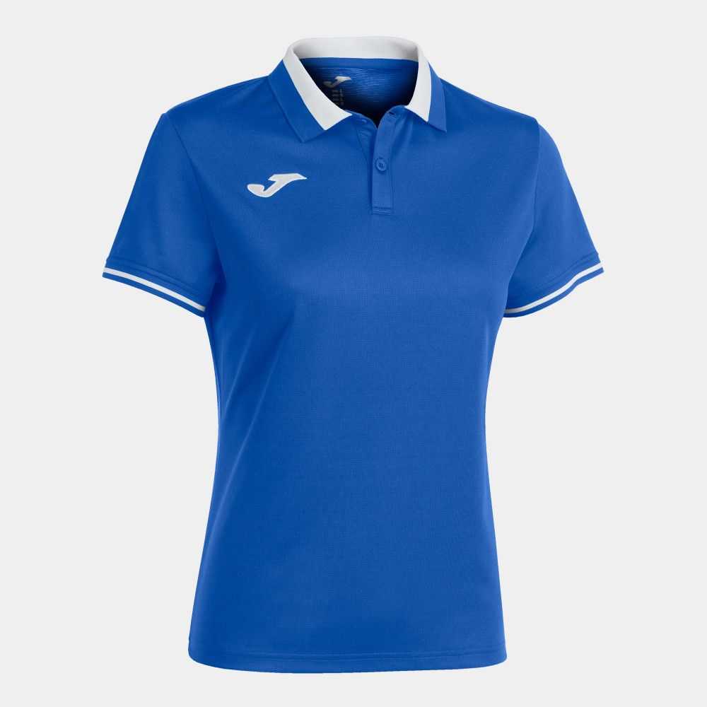 Joma Championship Vi Short Sleeve Polo Kadın Tişört Kraliyet Mavisi Beyaz | 45AVFNRHZ