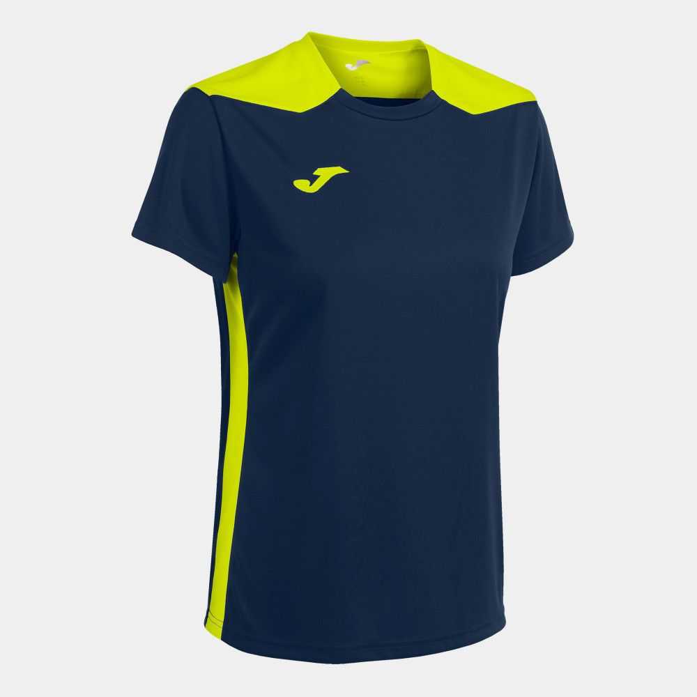 Joma Championship Vi Short Sleeve T-shirt Fluor Kadın Tişört Lacivert Sarı | 03SODIMRF