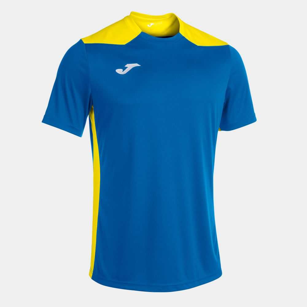 Joma Championship Vi Short Sleeve T-shirt Erkek Tişört Kraliyet Mavisi Sarı | 46KYFNZMT