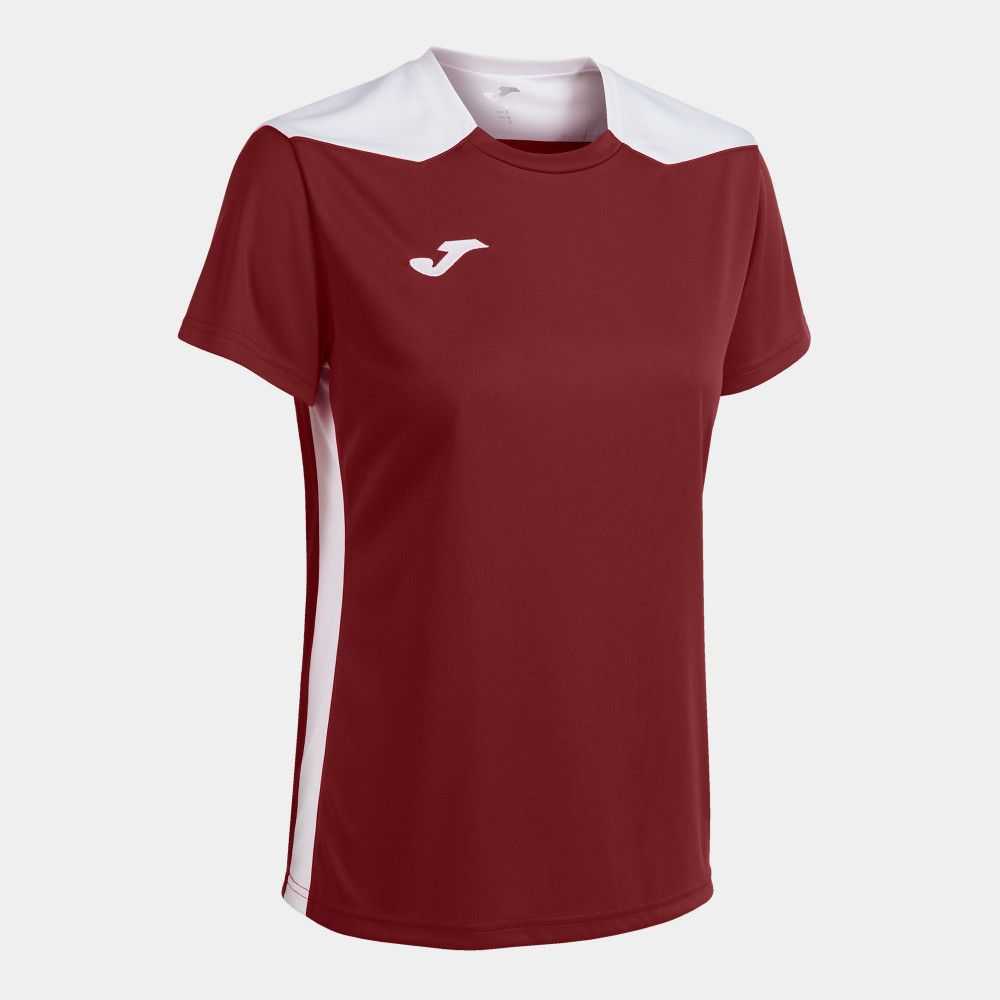 Joma Championship Vi Short Sleeve T-shirt Kadın Tişört Bordo Beyaz | 65IPBSHZY